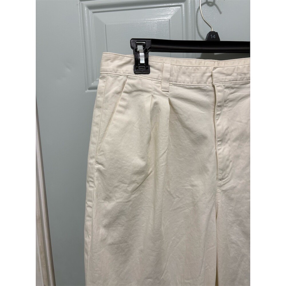 Gap Pants Womens Size 12 Ivory Pleated Wide-Leg High Rise - Picture 2 of 13